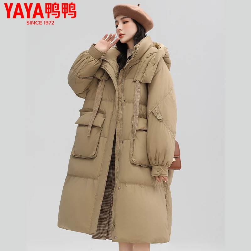 YAYA鸭鸭女冬季长款连帽韩版休闲宽松潮流款-LLB