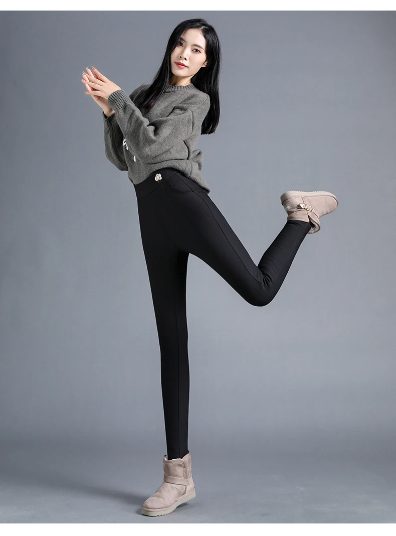 女士显瘦保暖修身小脚裤2309-1