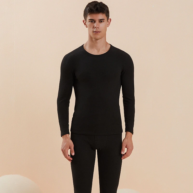 新款加绒加厚男士羽绒蚕丝保暖内衣套装女士打底秋衣秋裤