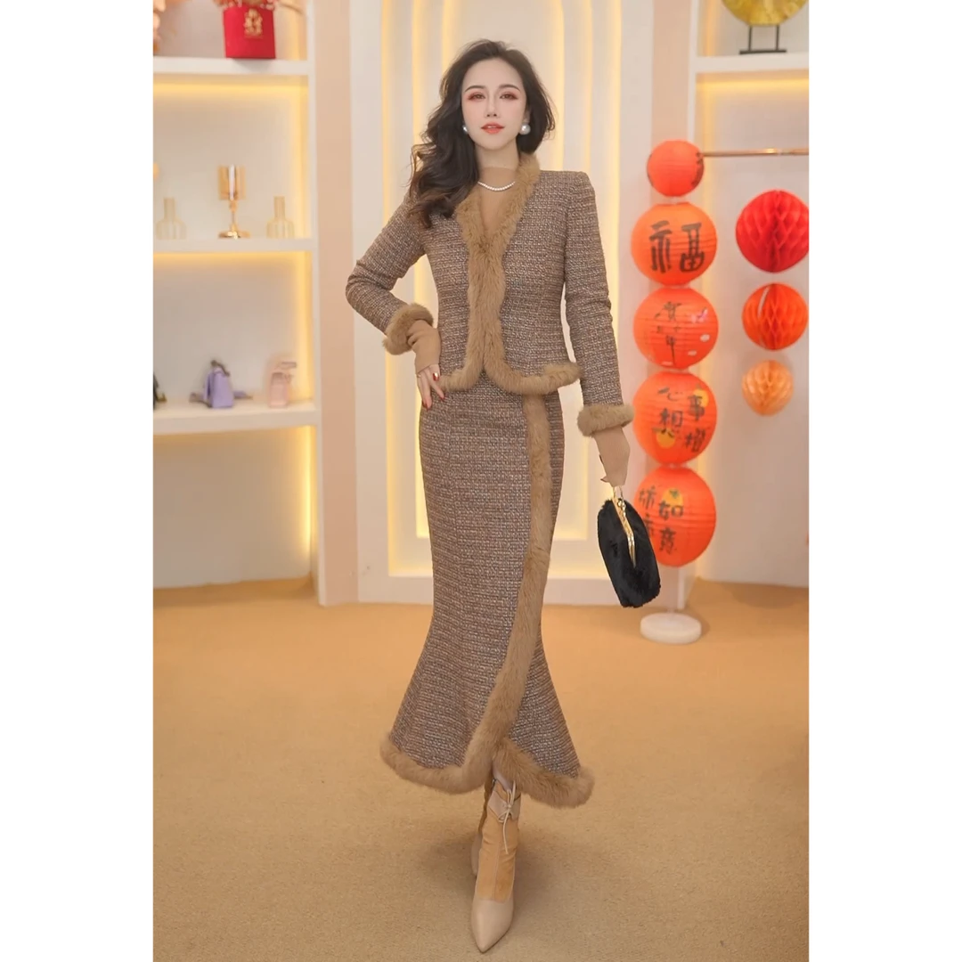 东方黛迪   小香风气质名媛高级感时尚修身显瘦套装PB40923+81422