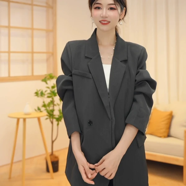 DANOULI/丹欧俪2024秋季返潮复古气质轻奢宽松设计师小西装24308