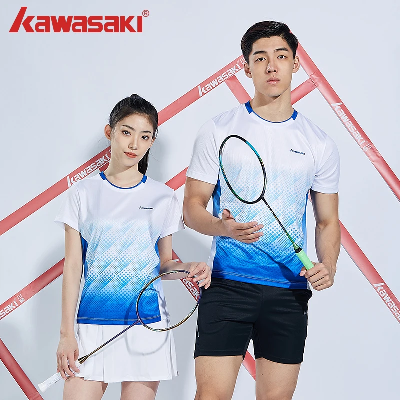 kawasaki/川崎专业羽毛球服运动T恤 男女款排汗速干透气休闲衫