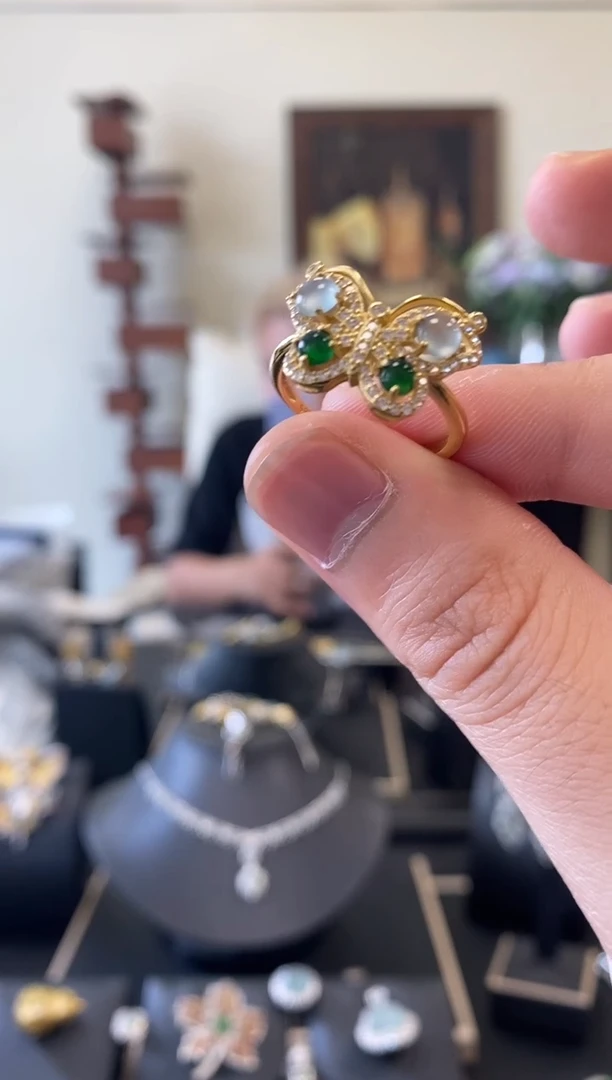 【闪购商品】翡翠戒指银S925镶嵌银镶