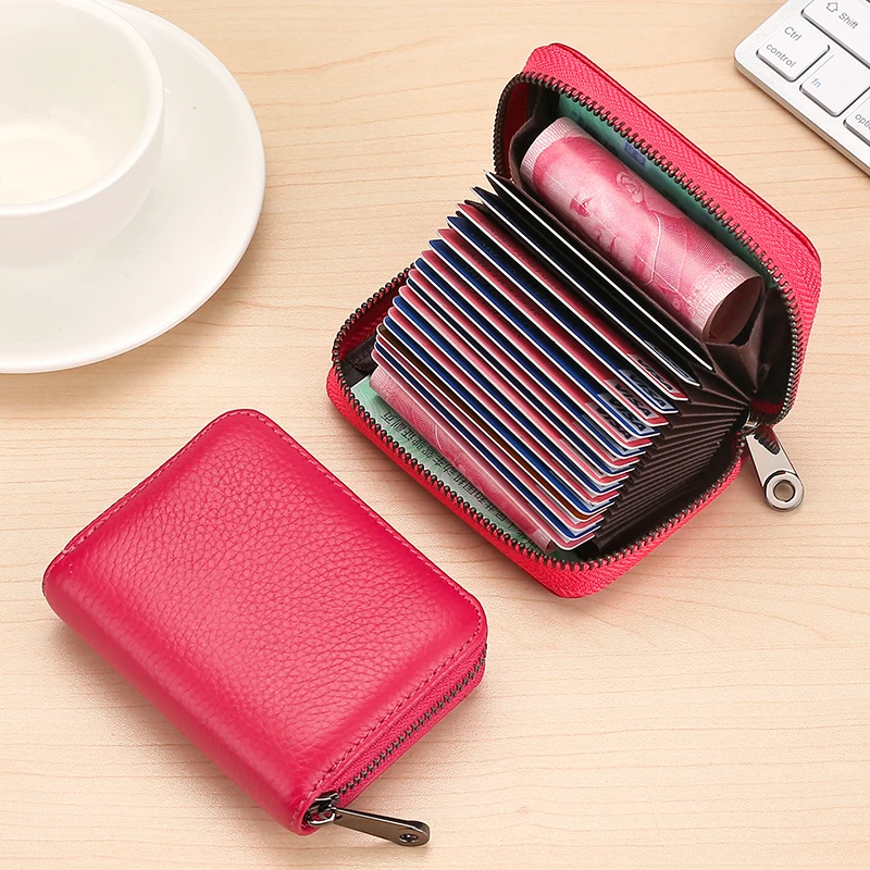 防盗刷卡包女士拉链款多卡位证件包防消磁卡夹驾驶证多功能一体包