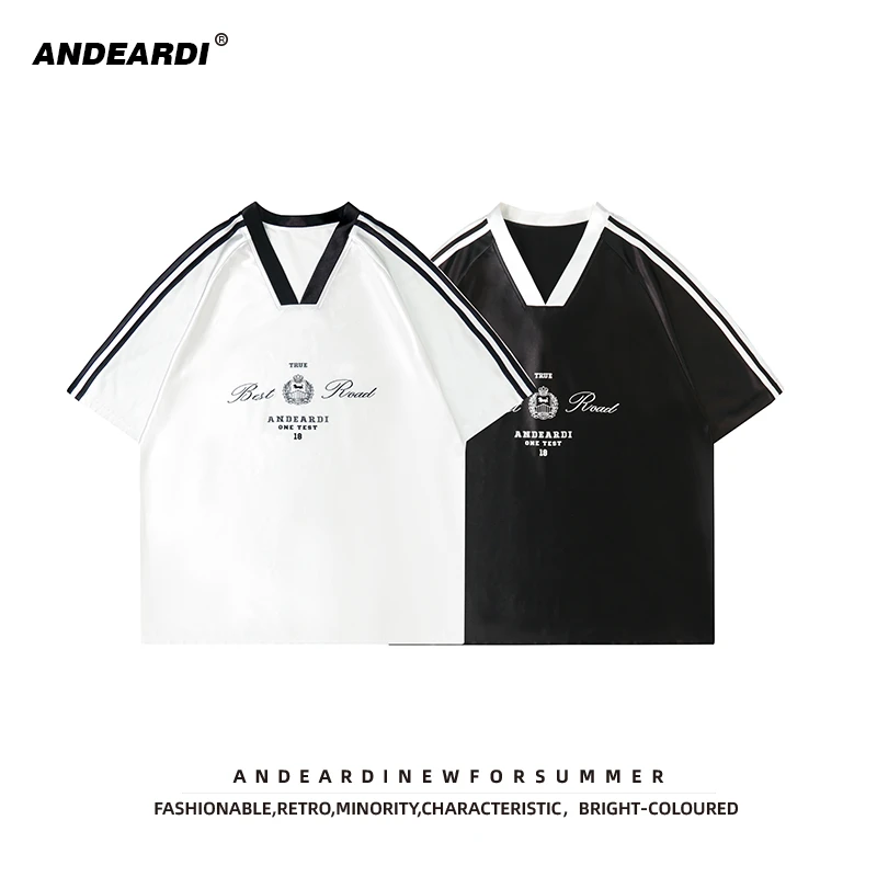 ANDEARDI夏季新款宽T恤松运动休闲情侣韩版ins短袖薄款少女