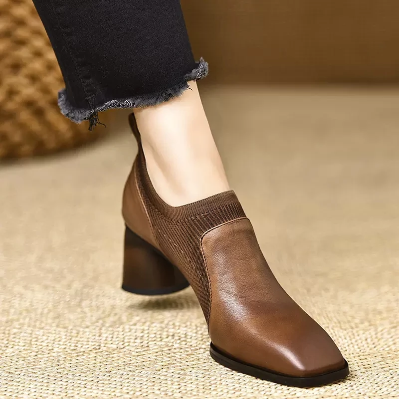 小个子手工女鞋5.5cm~一脚蹬女鞋2025爆款久站不累妈妈鞋气质鞋子