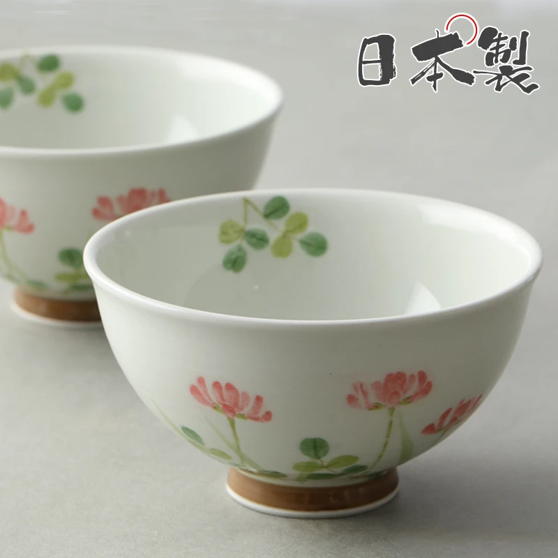 【2支】日本进口有田烧手绘小荷饭碗11.3cm