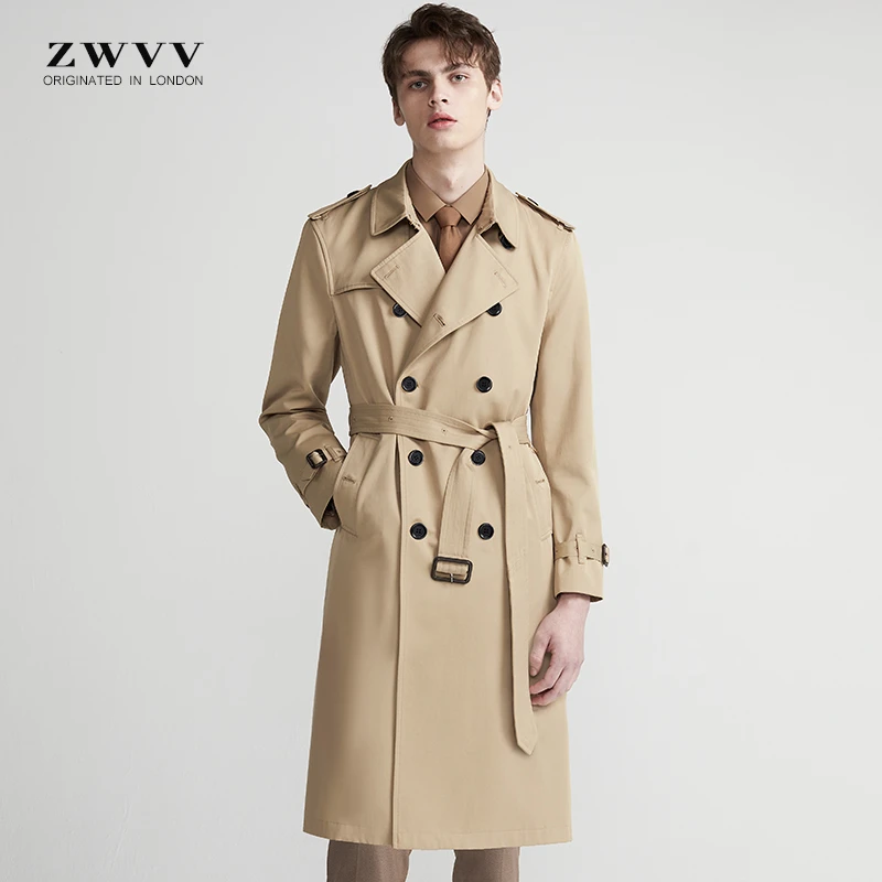 Trench coat 2025春季男士风衣加长款过膝青年帅气战壕修身潮外套