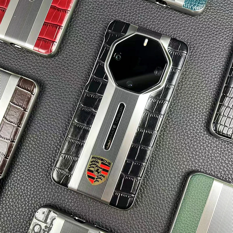 适用华为mate60rs非凡大师手机壳真皮60rs保时捷电镀全包保护套