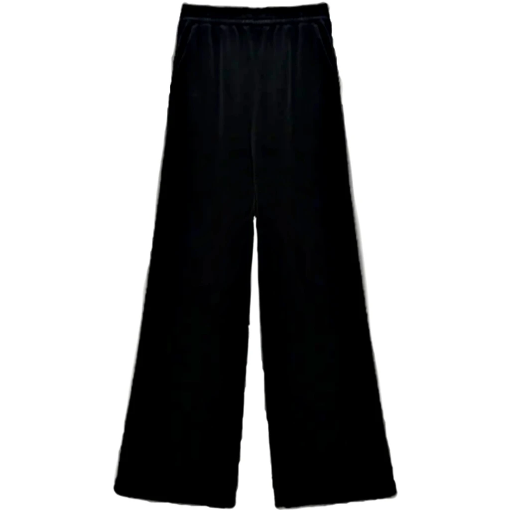 新中式女装秋冬保暖阳光绒显瘦时尚休闲百搭纯色黑色直筒长裤