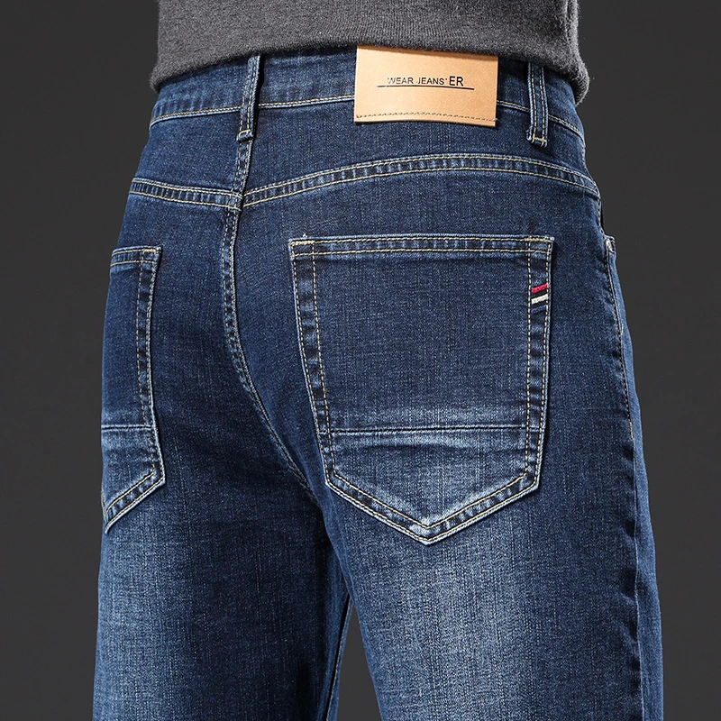 弹力小直筒牛仔裤男2023年夏季新款韩版修身时尚高档休闲长裤潮流