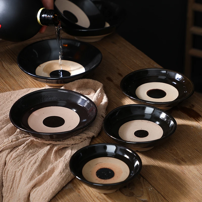 陶瓷商用酒壶套装影视道具碗土碗蒸碗酒店农家乐古代酒碗批发复古