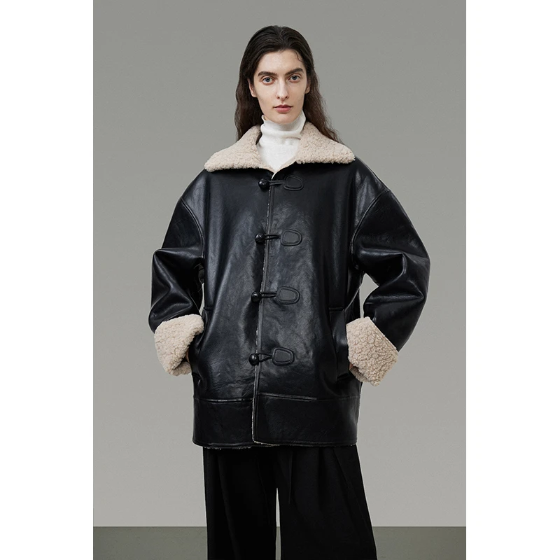 UNSPOKEN【宽松廓形落肩设计 高级时髦百搭】机车外套UD24W002推广1