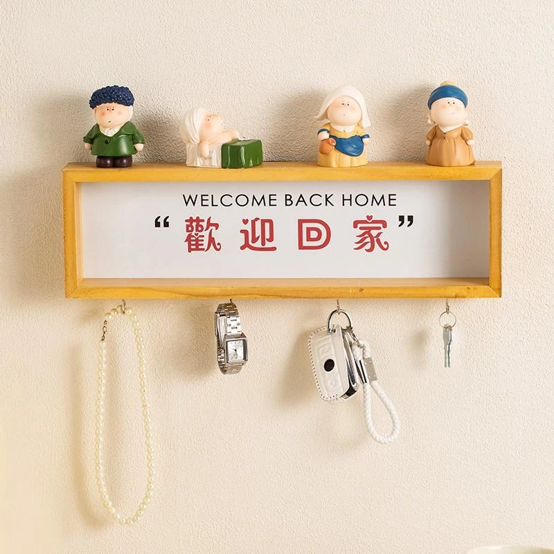 入户进门装饰钥匙挂架挂画神器免打孔挂钩家居玄关相框挂墙置物架