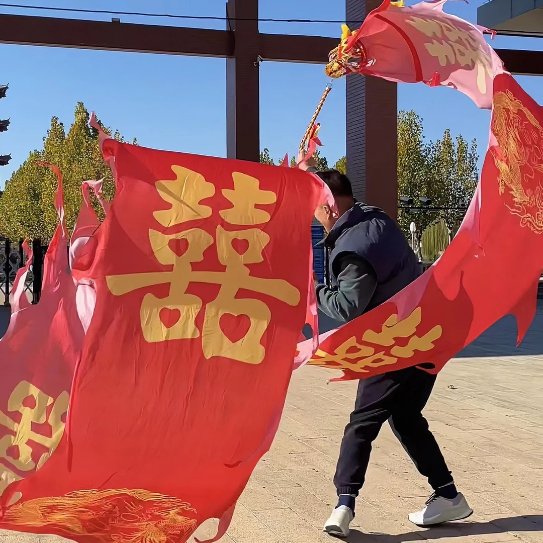 新款福利健身龙舞龙彩带彩绸可水洗精美彩带单独龙衣