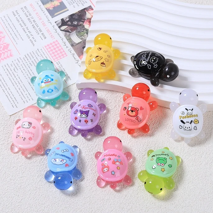 【巨无霸8.6CM】树脂可爱夜光大乌龟对对碰环保手工DIY饰品