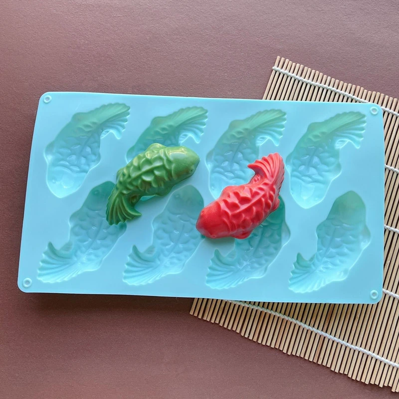 鲤鱼模具巧克力蛋糕硅胶烘焙可蒸年糕汤圆桂花琉璃小鱼冰烤箱可用