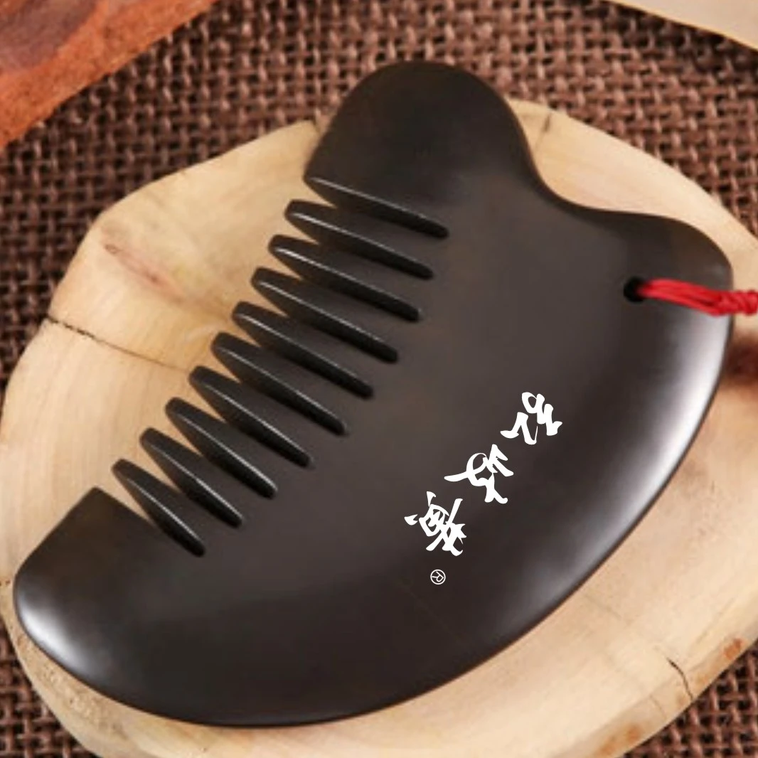 弘岐黄泗滨黑砭石板梳全身通用石梳子