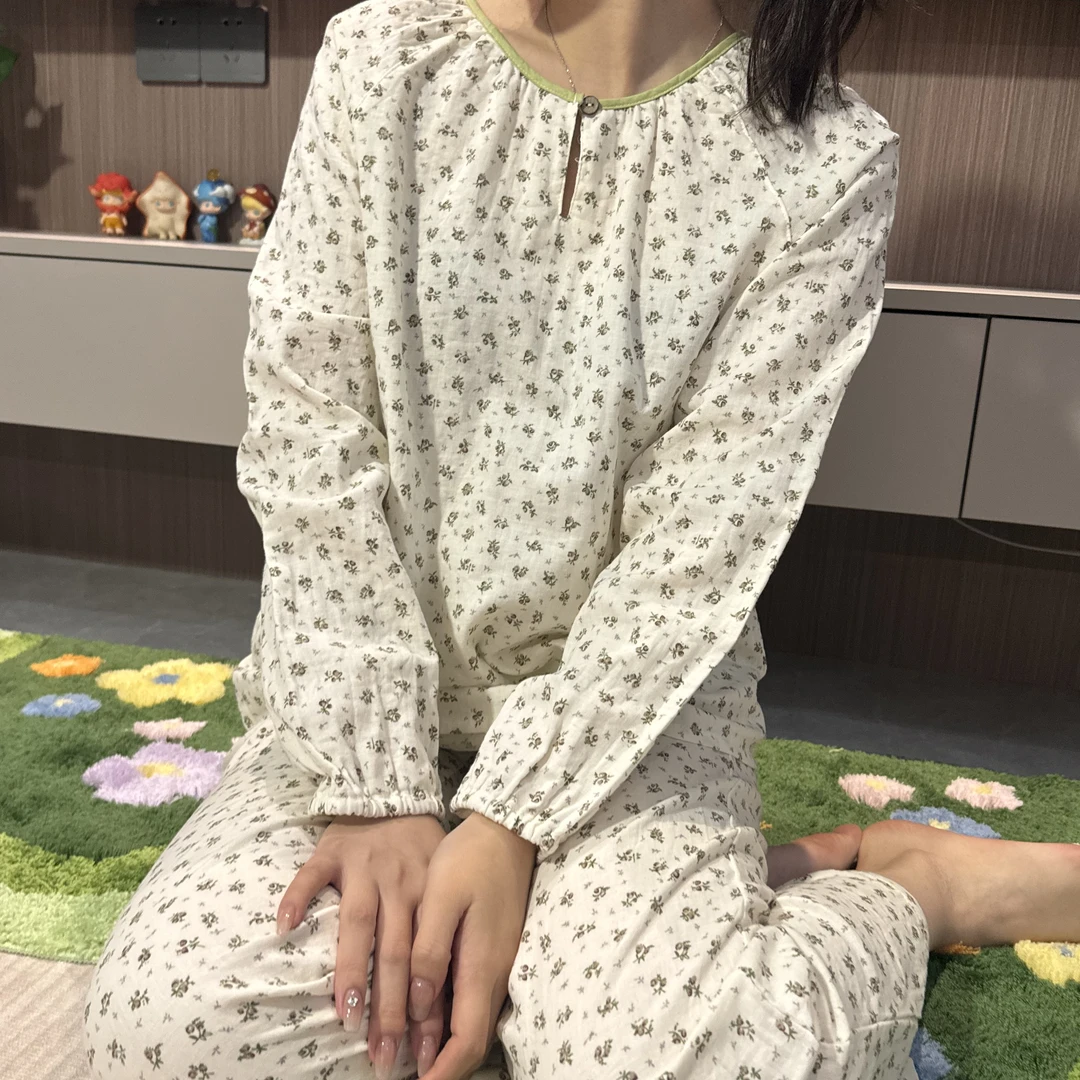 【清仓福利】双层纱全棉套头家居服可爱童趣透气亲肤柔软睡衣