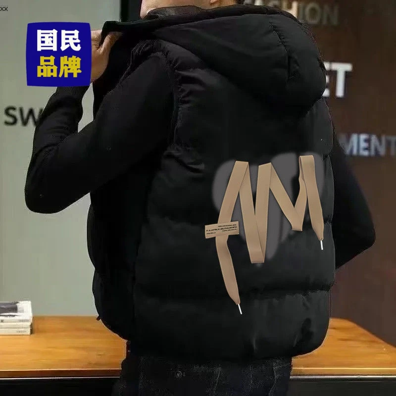 【小扬哥推荐】2023秋冬新款男士棉马甲连帽背心宽松加厚坎肩韩版