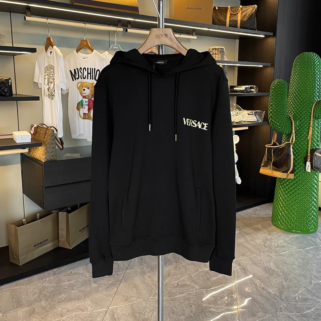 全新未使用 VERSACE/范思哲 百搭休闲连帽衫卫衣 1011853-A234889