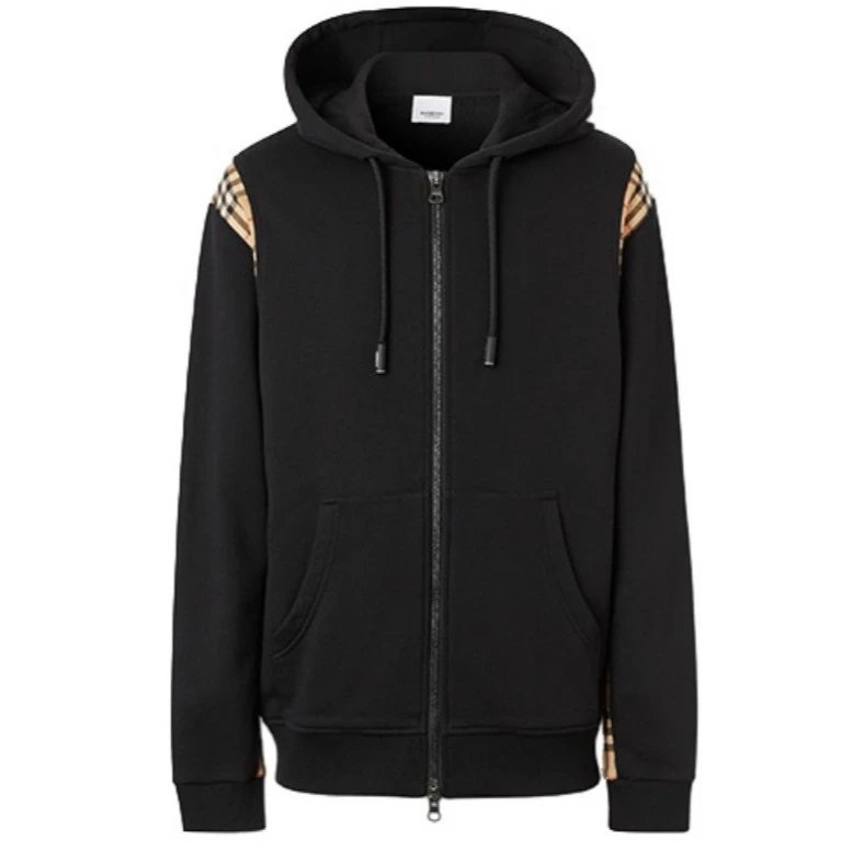 全新未使用 BURBERRY/博柏利 Q现货 格纹裁片连帽夹克外套8034510