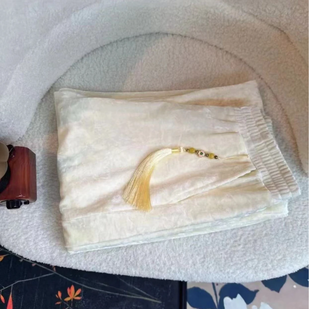 秋季新款时尚休闲钻石绒女士百搭薄款ins直筒拖地裤999