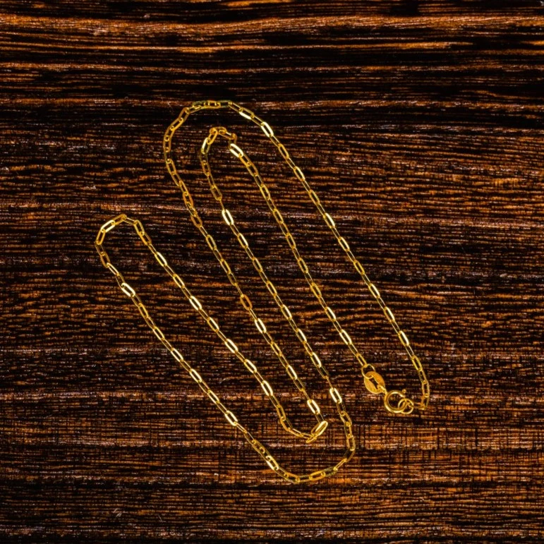 【城丽珠宝】18K方块链百搭金色项链/条KJ-313