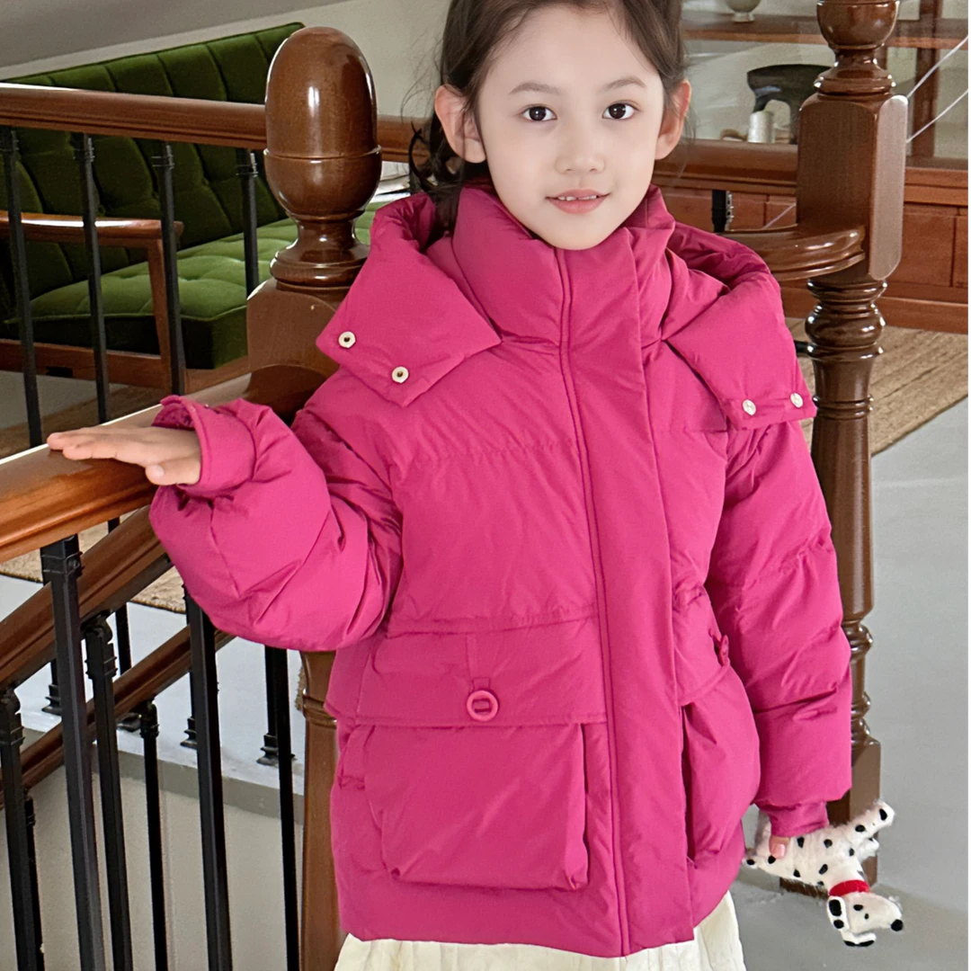 2024新款儿童羽绒服连帽甜美冬装保暖秋冬装男女童大童外套