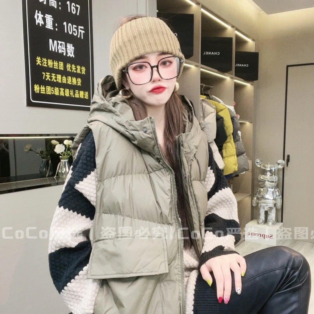 COCO推荐大口袋连帽休闲马夹02120