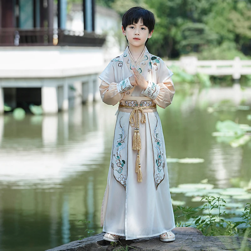 【凌风黄】汉服男童秋季新品原创武侠风男孩古风古装儿童中秋演出服