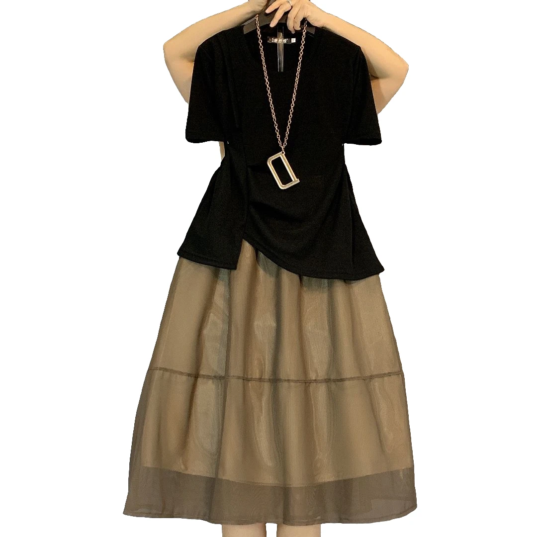 大维罗依Pnm新款2051净版斜襟衫+半身裙