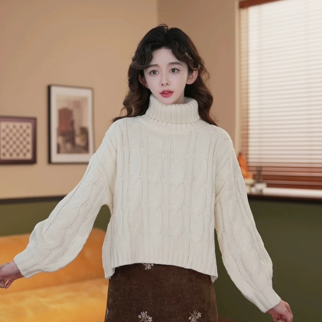 余紫绮【珍珠少女】针织宽松百搭秋冬毛衣上衣ZS1114072