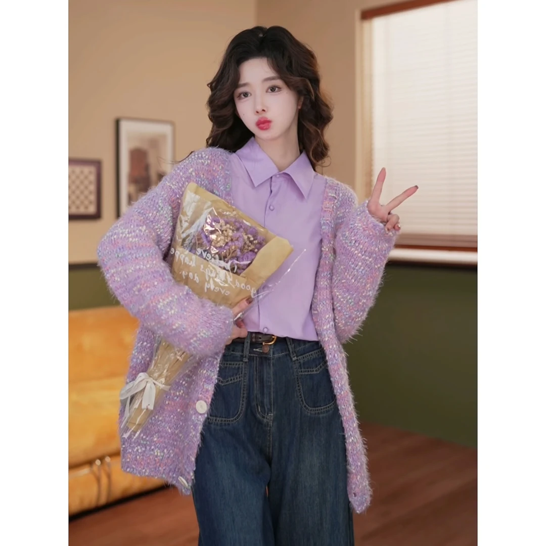 余紫绮.【雨中舞】秋季新款百搭长款毛衣开衫ZC202261