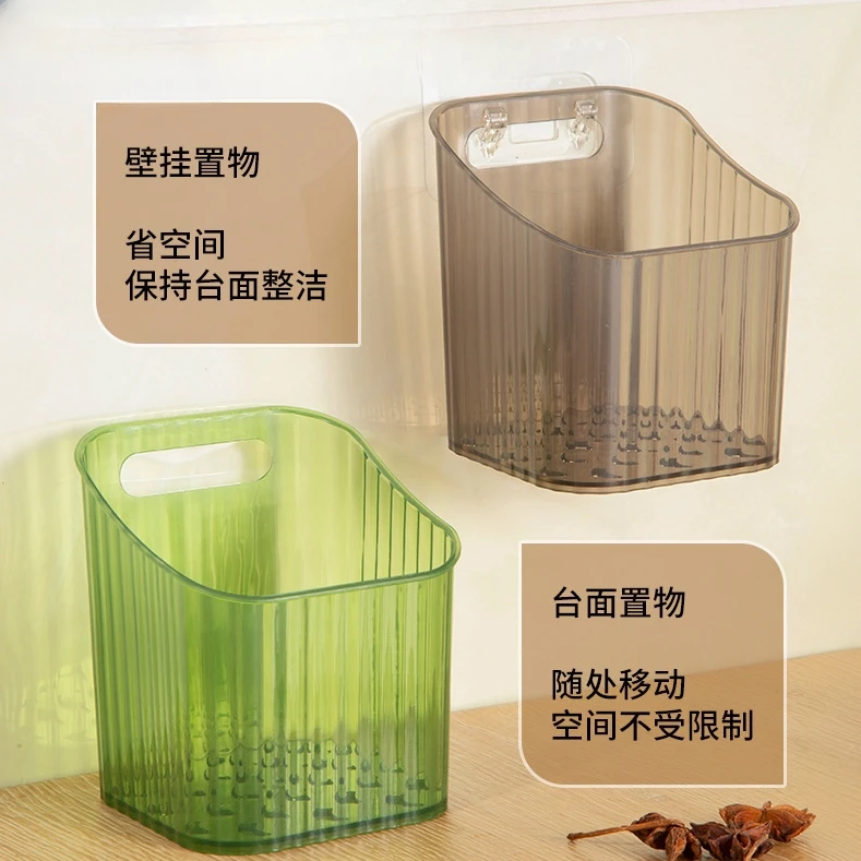 厨房多功能葱姜蒜收纳盒壁挂免打孔菜篮子置物架多层小挂篮收纳架