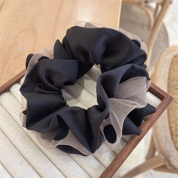 Pink Girl  Q164原创网纱多层褶皱大肠发圈法式百搭发绳头绳气质