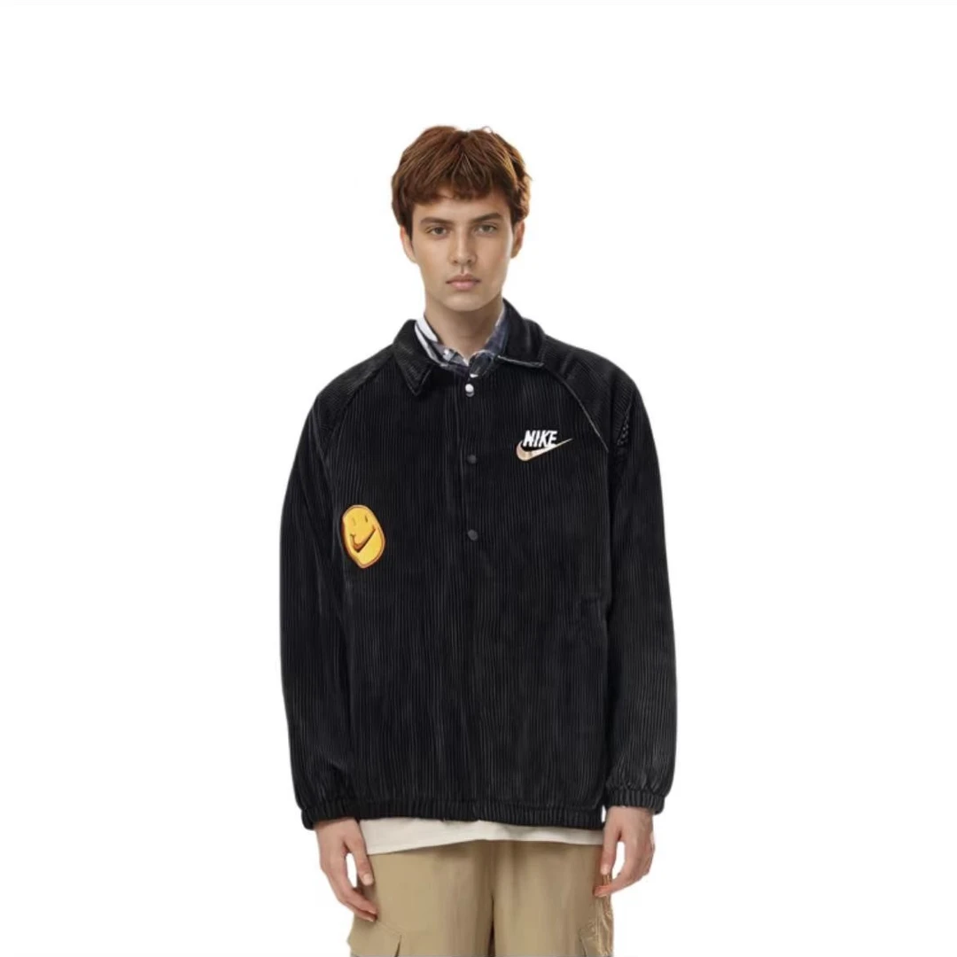 NIKE/耐克NSW COACH JKT 时尚潮流运动笑脸梭织黑色外套