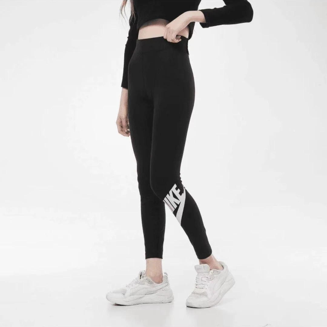 NIKE/耐克  Logo印花图案高腰健身瑜伽健身裤女款 CZ8529-010