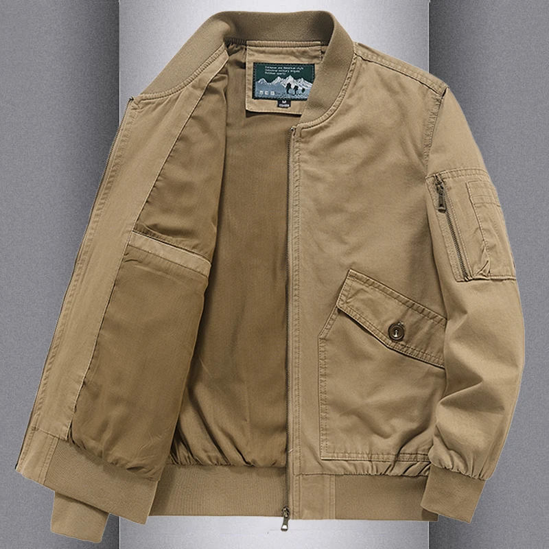 MERCUTON姆尔丘顿春秋季夹克男士外套工装休闲纯棉宽松棒球服男