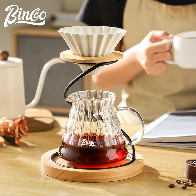 Bincoo陶瓷V60折纸滤杯滴漏手冲咖啡壶套装过滤器支架分享壶组合