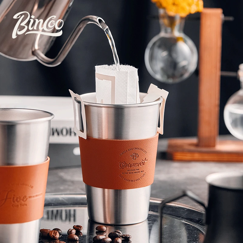 Bincoo挂耳咖啡专用杯子随行不锈钢复古咖啡杯套装办公家用马克杯