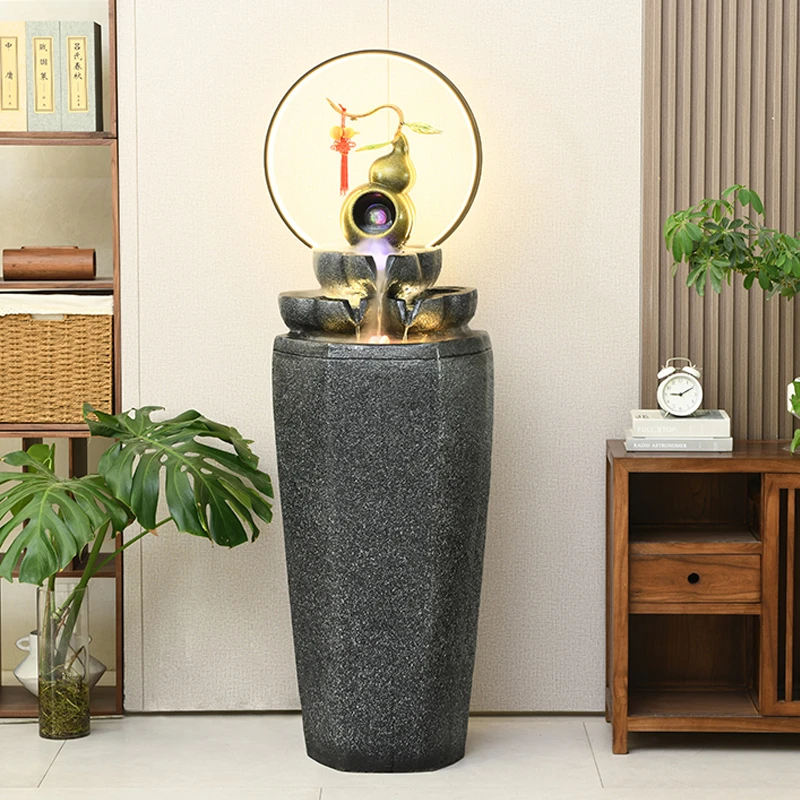 流水招财落地摆件循环水风水球加湿器玄关客厅办公室轻奢装饰礼品