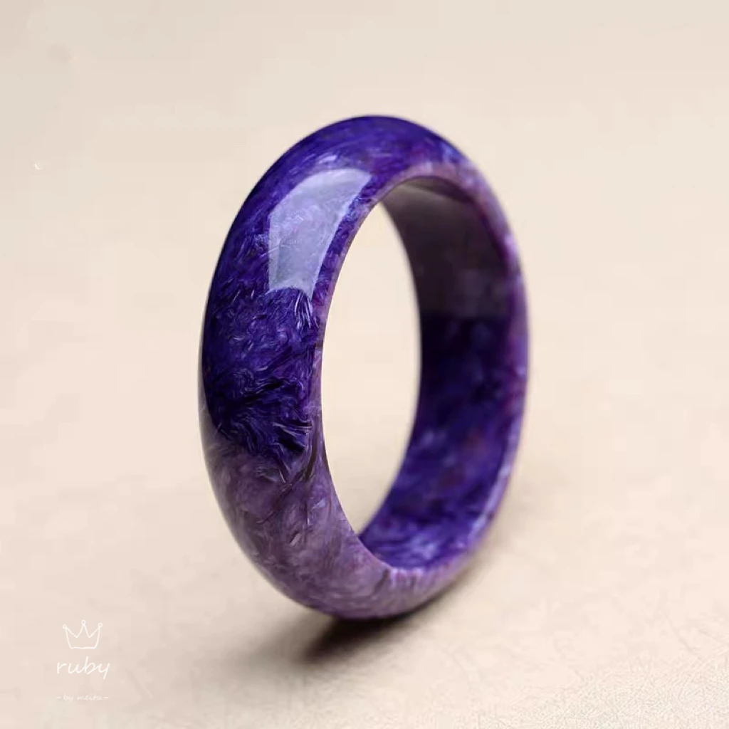 浓墨紫龙晶手镯天然大龙纹手镯 60