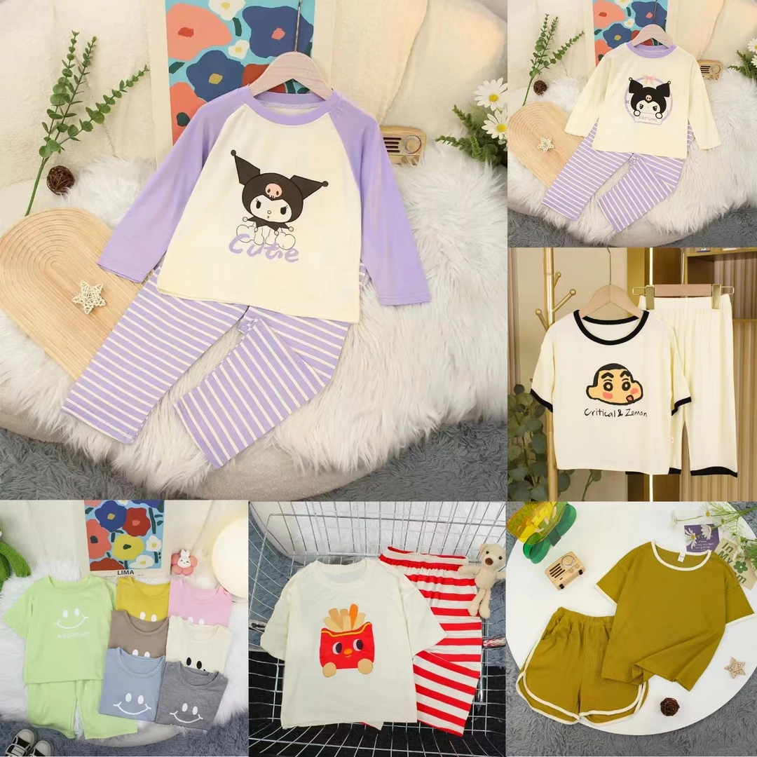 (断码捡漏)儿童莫代尔睡衣夏装女童宝宝薄款空调服男童家居服潮