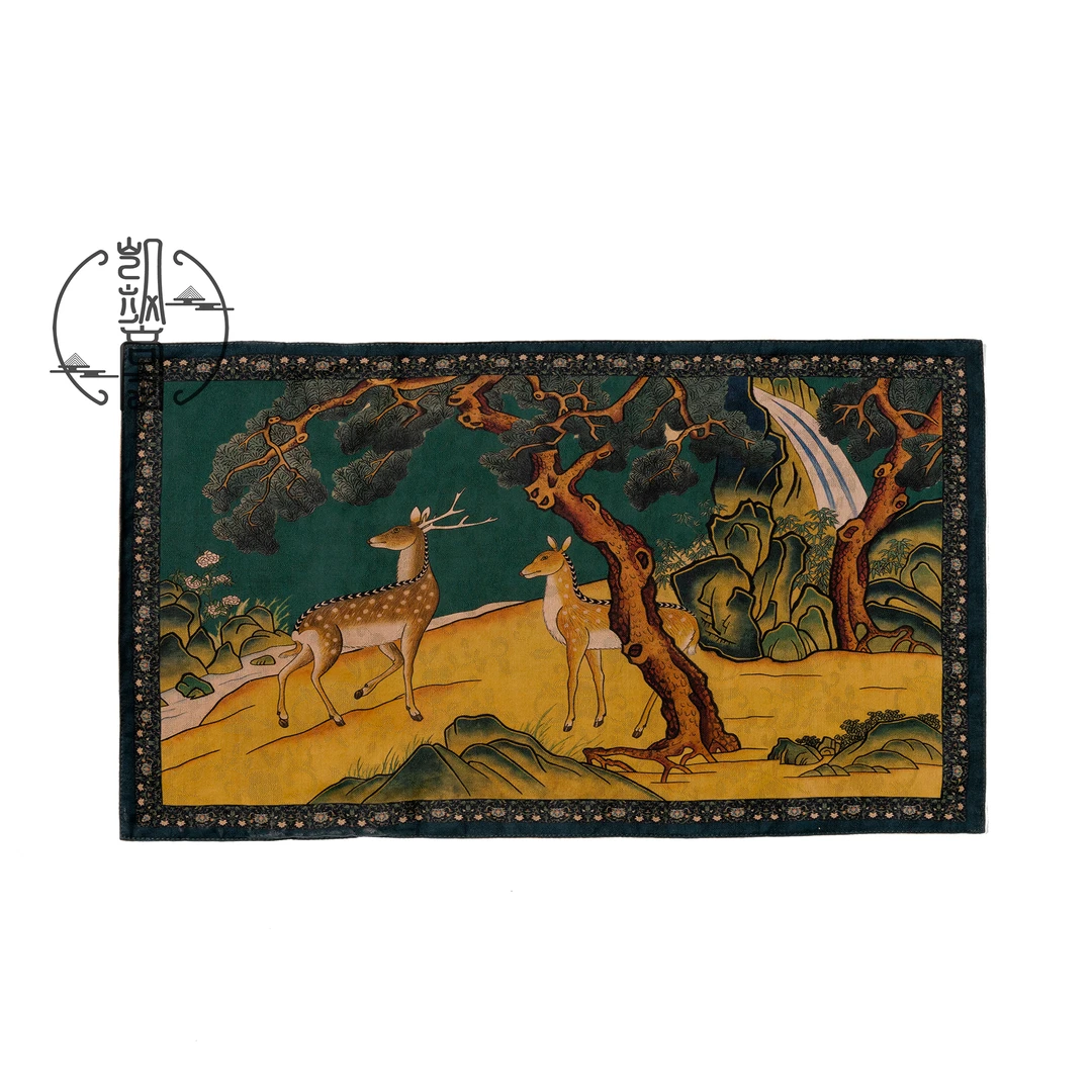 【梅花鹿-小枕套】老料全透孔绫罗香云纱桑蚕丝枕套55*30