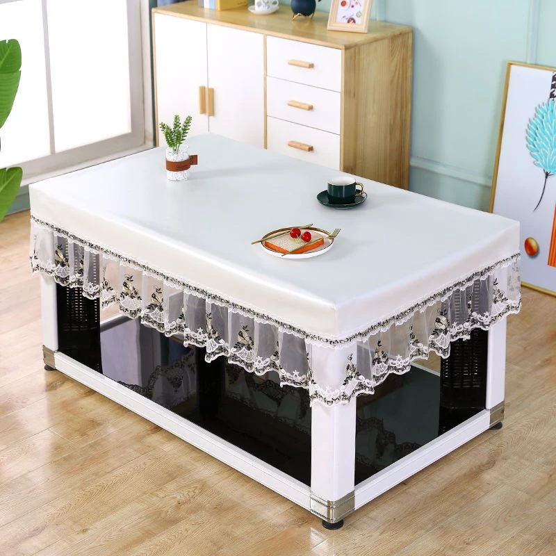 长方形烤火炉桌子布罩全套防烫防油免洗烤火茶几套罩皮革桌布套罩