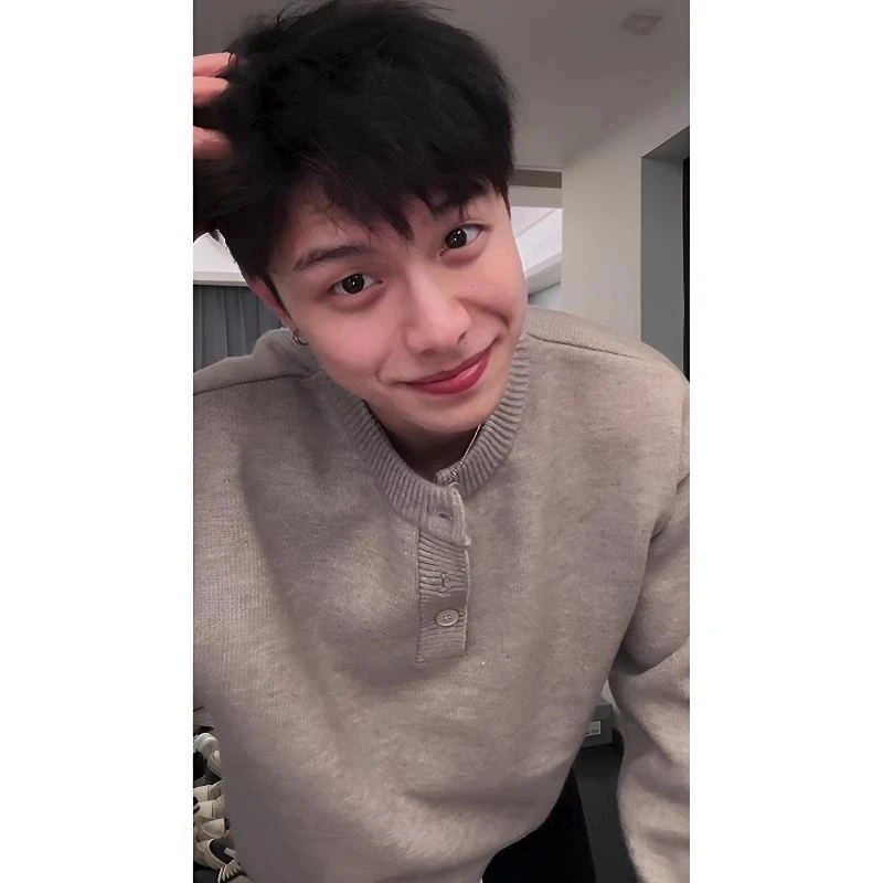 美式复古亨利领毛衣男秋冬款cleanfit正肩polo长袖内搭针织衫外套