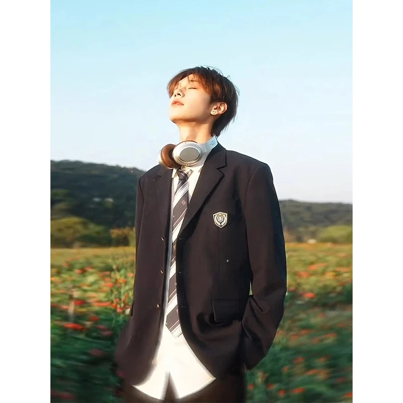 日系dk制服男春秋西装外套痞帅设计感学院风套装jk西服情侣装班服