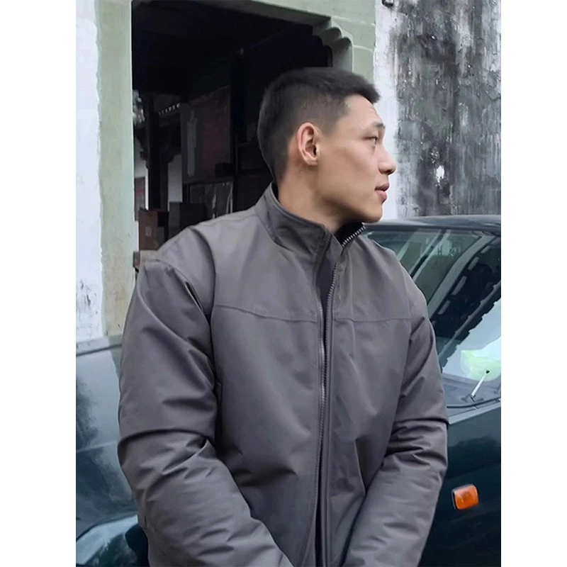 美式飞行员夹克棉服男款冬季加厚休闲棒球服硬汉立领工装棉衣外套