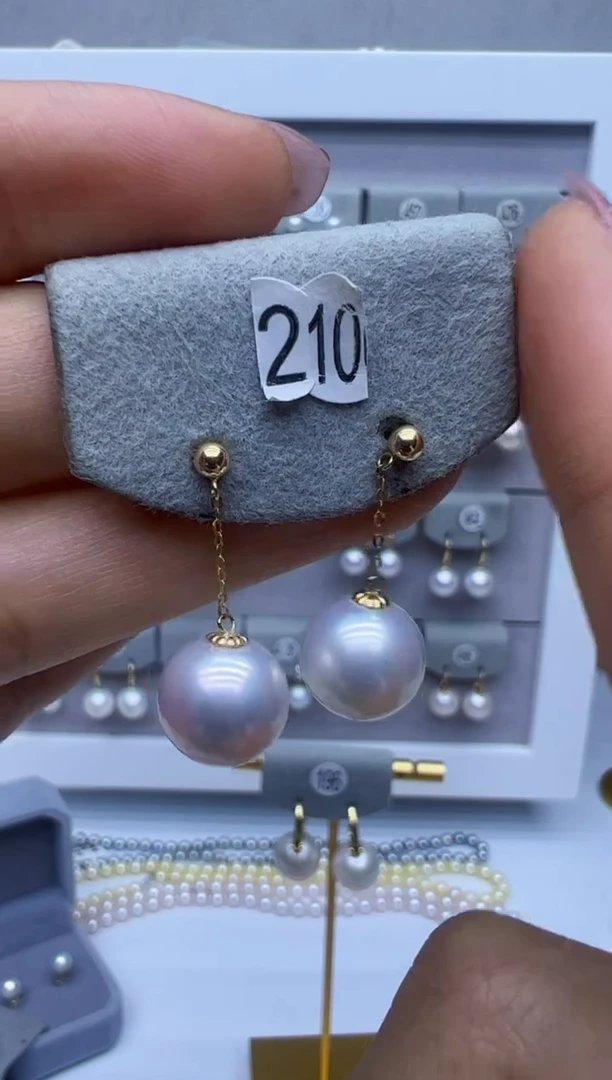 【闪购商品】淡水珍珠耳饰18K金镶嵌210